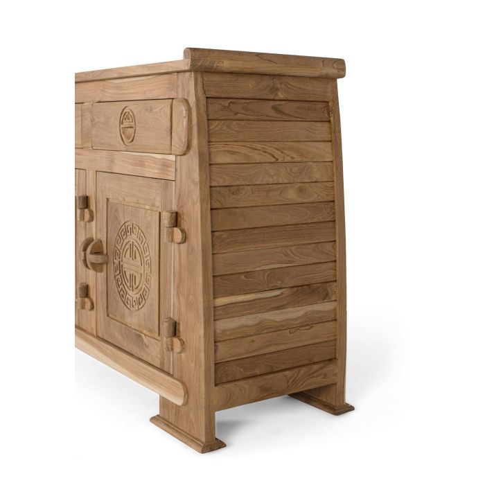 Giner y Colomer Aparador de Teca Maciza con 4 Puertas y 4 Cajones Estilo Oriental
