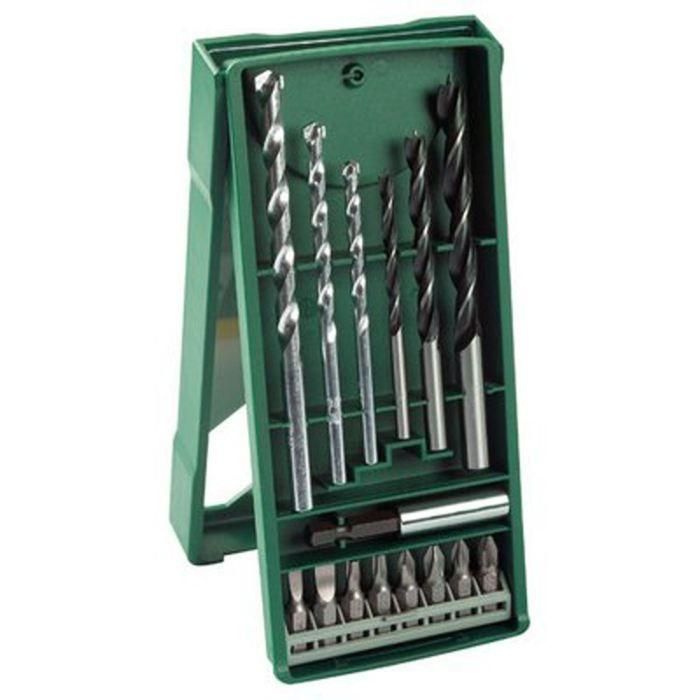 BOSCH Mini X-Line Set 15 piezas: Brocas para mampostería, madera y puntas para atornillar (PH, PZ, Planas, Torx) 1