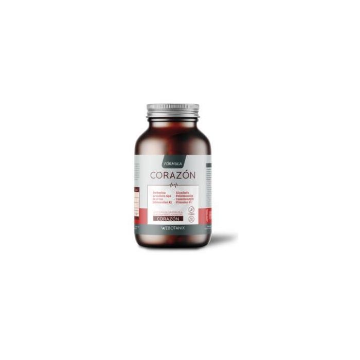 WEBOTANIX Corazón Fórmula: Berberina, Monacolina K, CoQ10, Vitamina B1 para Colesterol y Función Cardíaca - 60 Cápsulas Veganas