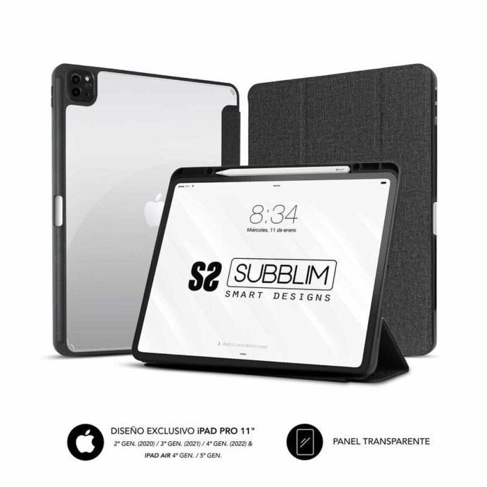 Subblim SUBCST-5SC400 Funda Clear Shock Negra para iPad Pro 11" (2020-2022) y Air 4/5 Gen con Soporte y Ranura Apple Pencil 4 Subblim SUBCST-5SC400 Funda Clear Shock Negra para iPad Pro 11" (2020-2022) y Air 4/5 Gen con Soporte y Ranura Apple Pencil 4