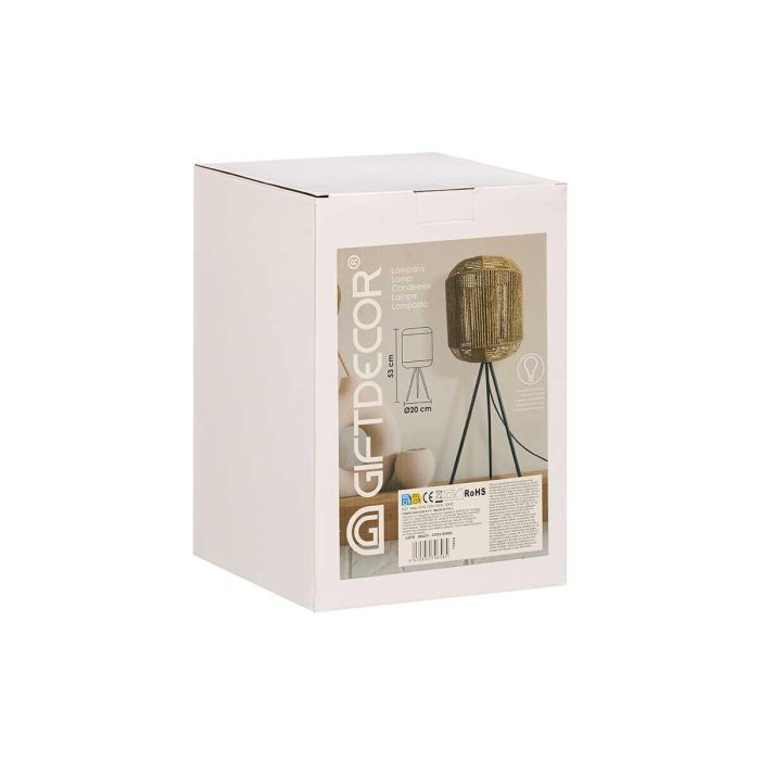 Lampara Tripode Cilindro Cuerda Giftdecor 20X30CM (4 Unidades) 2 Lampara Tripode Cilindro Cuerda Giftdecor 20X30CM (4 Unidades) 2