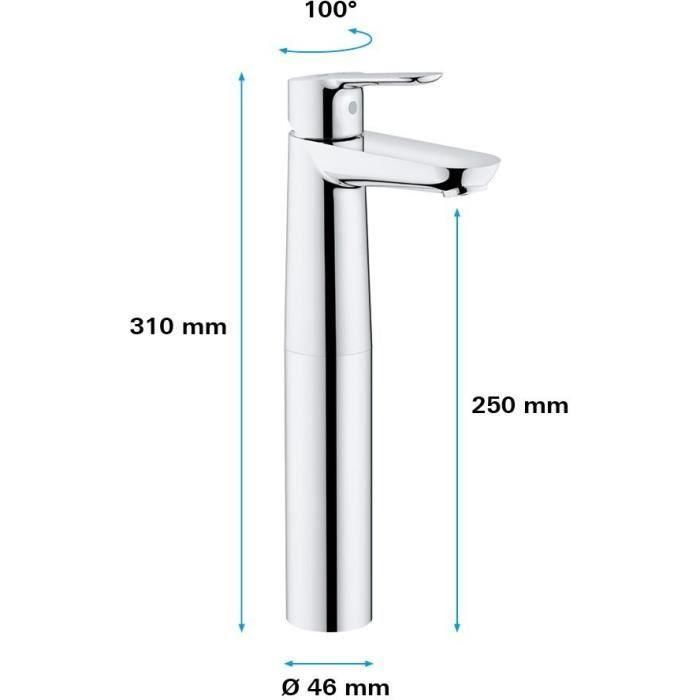 GROHE - Mezclador monomando de lavabo de sobre encimera - Tamaño XL 2