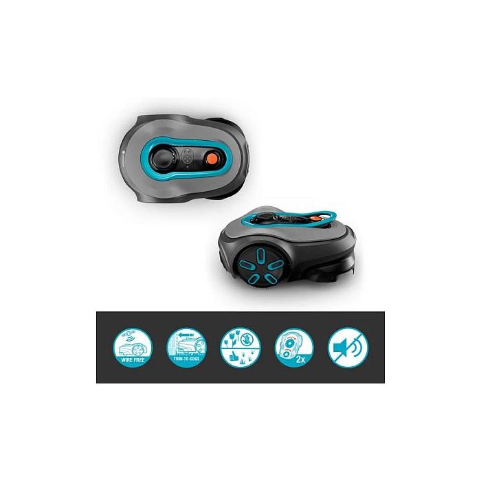 GARDENA Mähroboter smart SILENO free 800 qm Set - Robot Cortacésped para 800 m², 16 cm Ancho de Corte, Con Estación Base 2