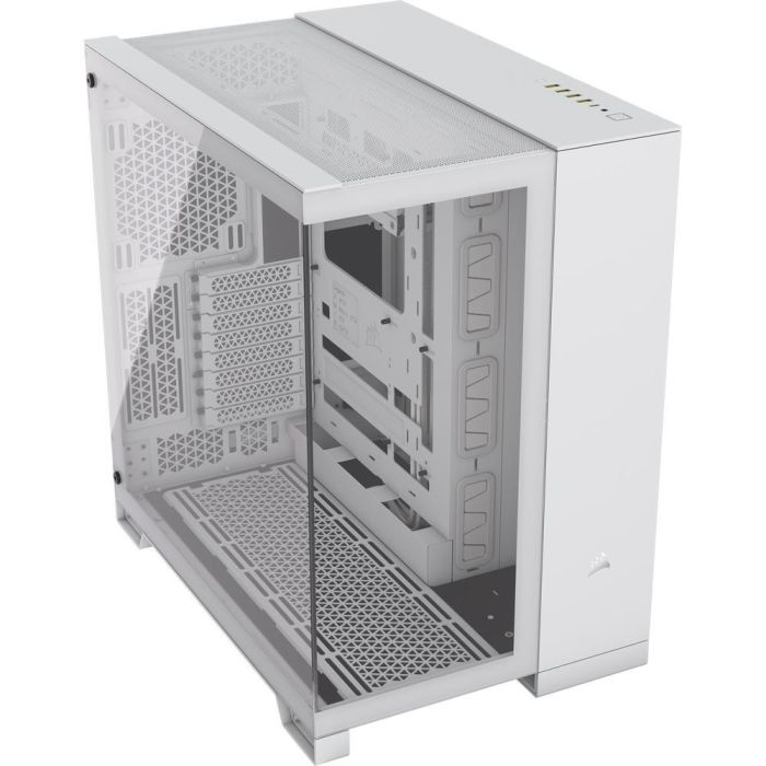 Corsair 6500X Caja PC Gaming ATX Blanca, Semitorre de Doble Cristal Templado, Doble Cámara para Flujo Aire Óptimo y USB-C 1