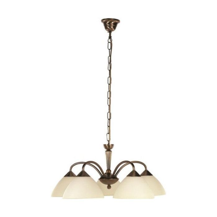 RABALUX RAB-8175 Lámpara Colgante Regina 5xE14 Estilo Clásico Metal Latón Cristal Crema Diámetro 52cm Altura 90cm IP20 0 RABALUX RAB-8175 Lámpara Colgante Regina 5xE14 Estilo Clásico Metal Latón Cristal Crema Diámetro 52cm Altura 90cm IP20 0