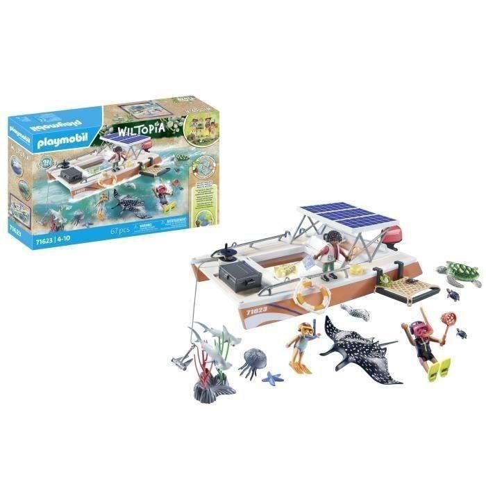 PLAYMOBIL 71623 Wiltopia Plataforma Análisis Arrecife Sostenible Juguete Catamarán Solar con Lupa y Accesorios +4 años 4