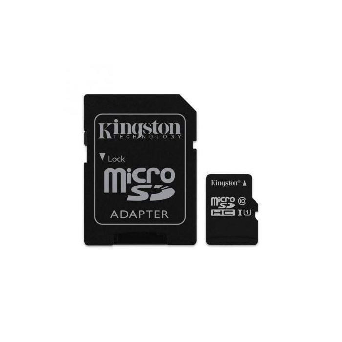 TARJETA MICROSD HC - 16GB + ADAPTADOR KINGSTON CANVAS SELECT - CLASE 10 - 80MB/S