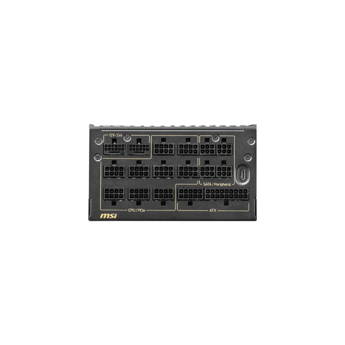 MSI MEG Ai1600T PCIE5 Fuente de Alimentación PSU para PC 1600W ATX Totalmente Modular 80 Plus Titanium Negro 1