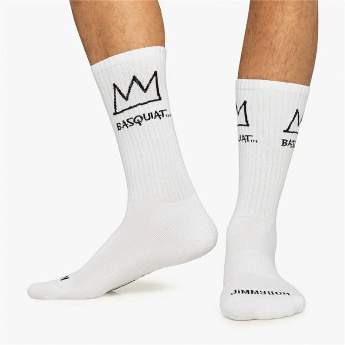 Calcetines Jimmy Lion Basquiat Crown Blanco 41-46 2