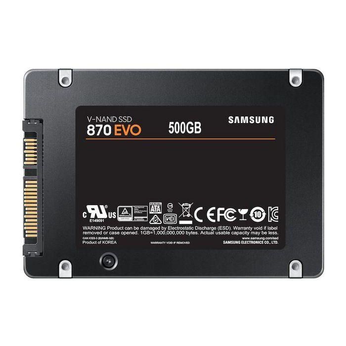 Samsung 870 EVO SSD Interno de Alto Rendimiento 500 GB 2.5" SATA III V-NAND, Lectura 560 MB/s, Escritura 530 MB/s, para PC/Portátil 4 Samsung 870 EVO SSD Interno de Alto Rendimiento 500 GB 2.5" SATA III V-NAND, Lectura 560 MB/s, Escritura 530 MB/s, para PC/Portátil 4