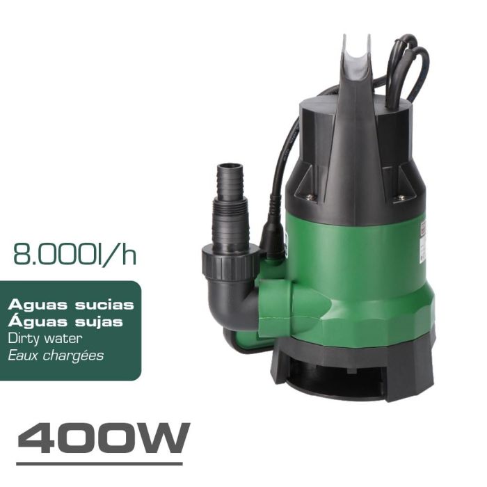 Koma Tools Bomba Drenaje Aguas Sucias BAS-400 400W 8000 L/H Sumergible Automática 2