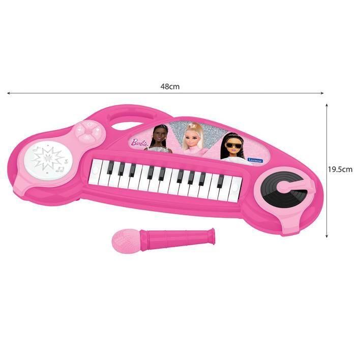 Barbie Piano Electrónico Infantil con Efectos de Luz y Micrófono 1