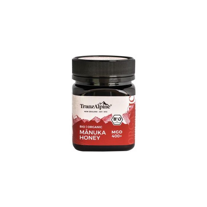 Tranzalpine Miel de Manuka Orgánica MGO 400+ de Nueva Zelanda 250g