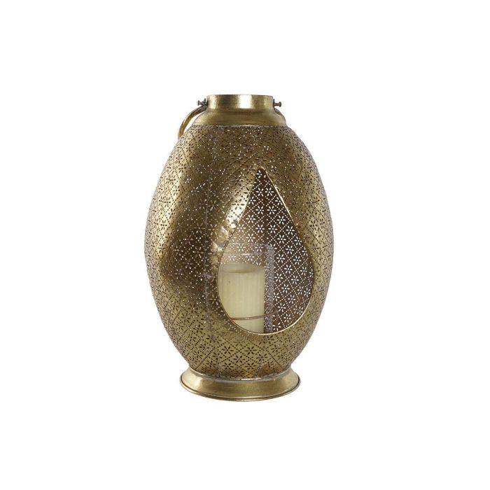DKD Home Decor Portavela Árabe de Metal y Cristal Dorado 24x38.5x24 cm 2 DKD Home Decor Portavela Árabe de Metal y Cristal Dorado 24x38.5x24 cm 2