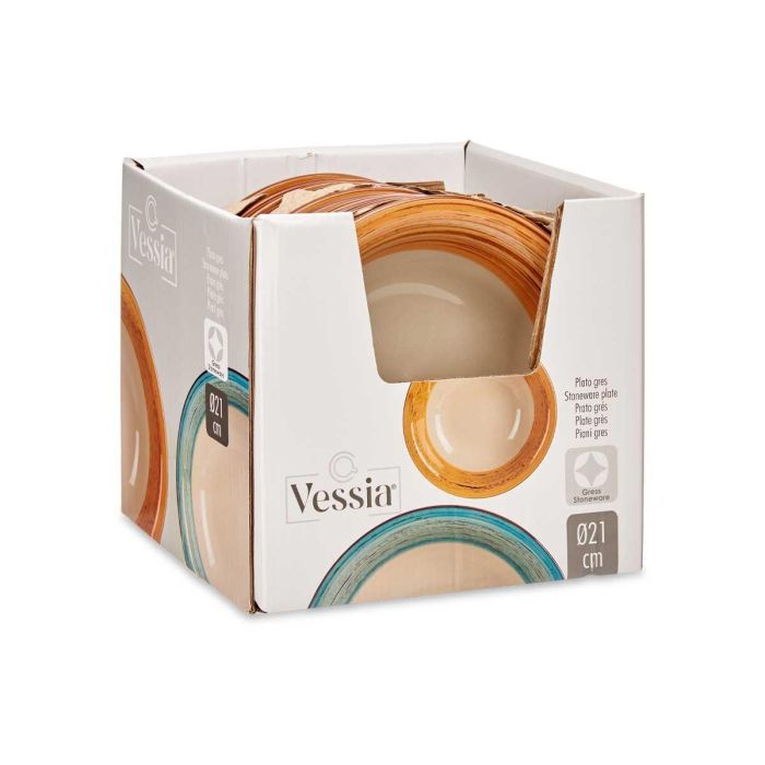 Plato Hondo Gres Cenefa 3D Marron 21Cm Vessia (24 Unidades) 2 Plato Hondo Gres Cenefa 3D Marron 21Cm Vessia (24 Unidades) 2