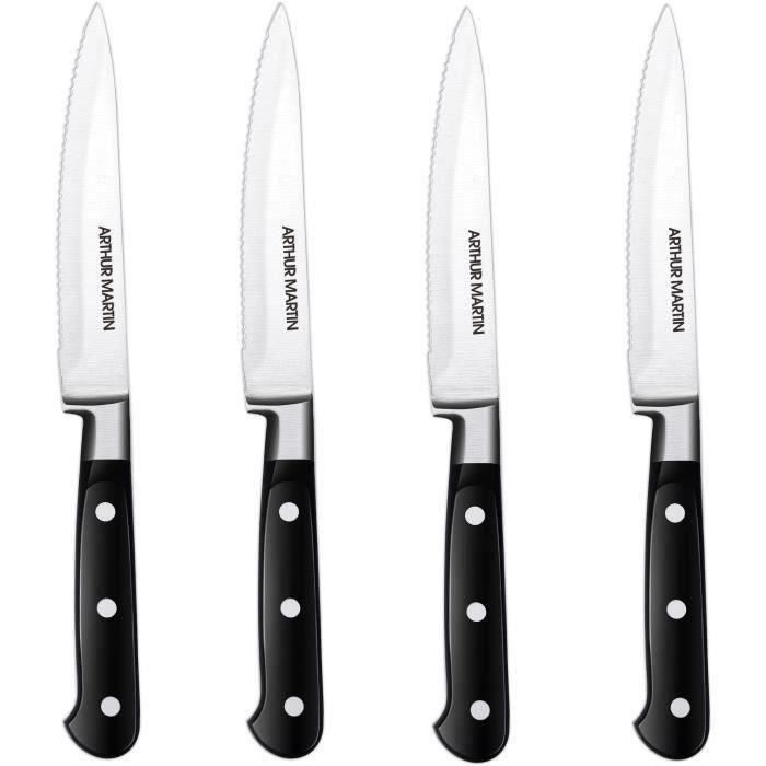 Arthur Martin AMC1650 - Juego de 4 Cuchillos para Carne - Set de Mesa - Color Negro 0 Arthur Martin AMC1650 - Juego de 4 Cuchillos para Carne - Set de Mesa - Color Negro 0