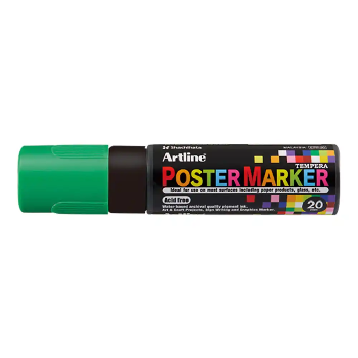 Artline EPP-20 Rotulador de Cartelería con Punta Rectangular de 20 mm, Color Verde Fluor 1