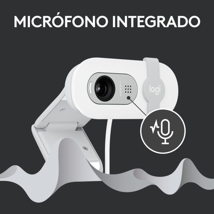 Logitech Webcam Brio 100 Blanco Full HD 1080p USB Plug and Play con Tapa de Privacidad Integrada 5