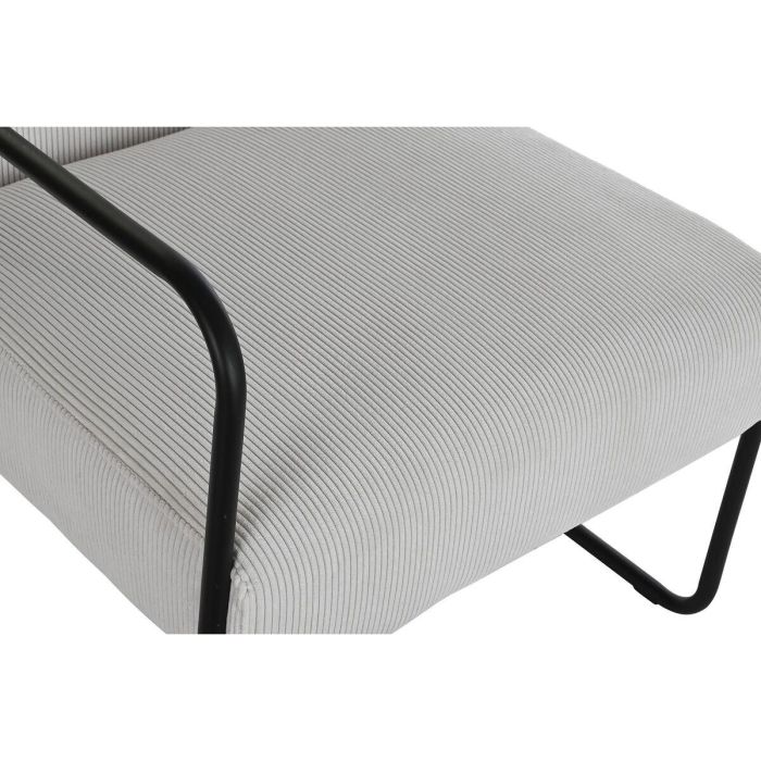 Sillón DKD Home Decor Negro Poliéster Blanco Hierro (64 x 74 x 79 cm) 2