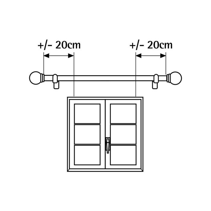 Kit metal 19mm esfera anillo negro 160-300cm cintacor - storplanet 3