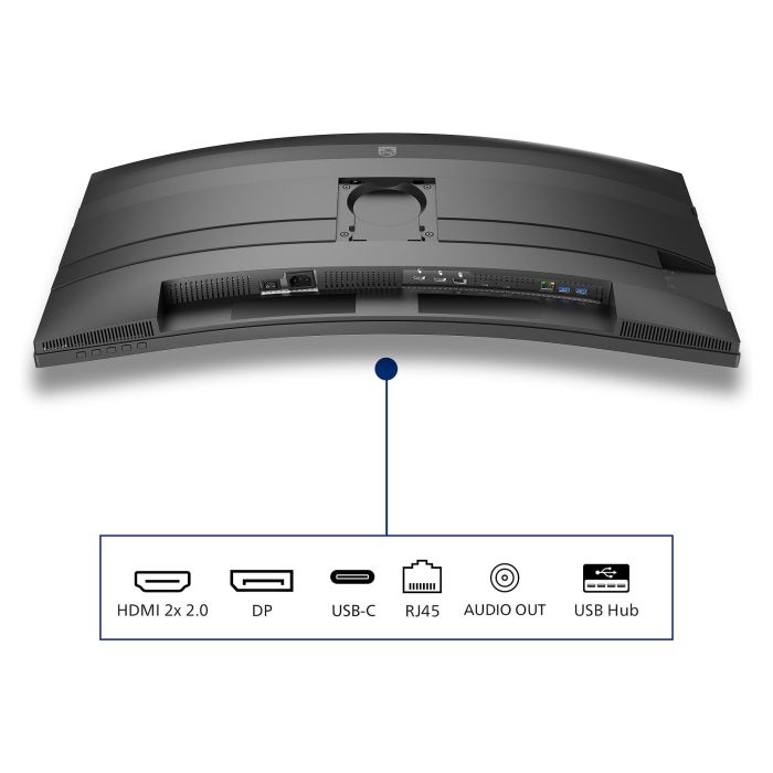 Philips Monitor 34B2U5600C 34" Dual QHD VA Curvo 120Hz USB-C HDMI DP Gris 8