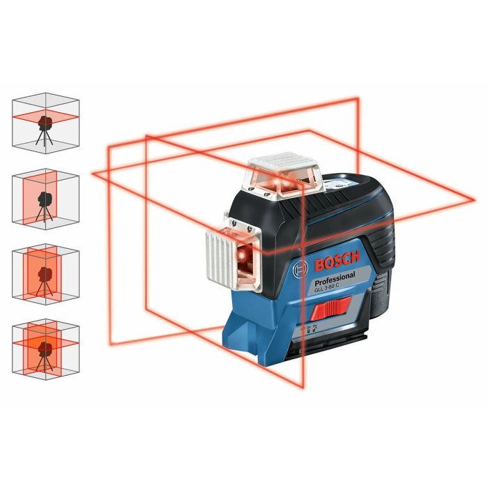 Bosch Professional GLL 3-80 C Nivel láser de línea 3x360° alcance 30-120m IP54 Bluetooth (versión con batería) 6 Bosch Professional GLL 3-80 C Nivel láser de línea 3x360° alcance 30-120m IP54 Bluetooth (versión con batería) 6