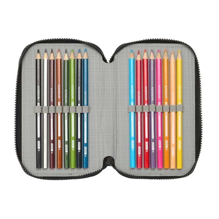 Plumier Triple Teenage Mutant Ninja Turtles Negro Gris 12,5 x 19,5 x 5,5 cm 36 Piezas 3