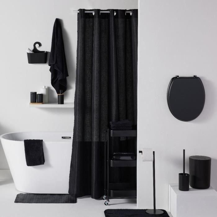Today TOD3574641271602 Alfombrilla antideslizante para baño o ducha, 40 x 60 cm, rectangular, negra 2