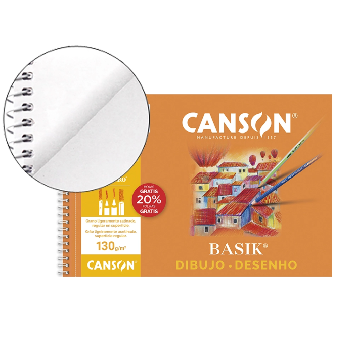 Canson Bloc Dibujo Basik Din A4+ Espiral 20 Hojas 130 G/M² Microperforado 0 Canson Bloc Dibujo Basik Din A4+ Espiral 20 Hojas 130 G/M² Microperforado 0