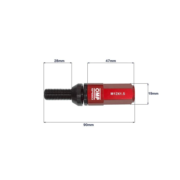 Omp Speed Juego De 20 Tornillos Con Protector De Aluminio De Colores M12x1.5 Llave De 17-19 Largo 28 mm Con Protector Rojo OMPS09981206 1 Omp Speed Juego De 20 Tornillos Con Protector De Aluminio De Colores M12x1.5 Llave De 17-19 Largo 28 mm Con Protector Rojo OMPS09981206 1