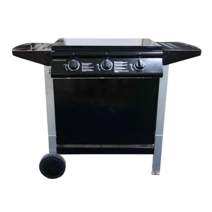 ANDALOUCIA Barbacoa de gas 3 quemadores en carro - Hierro fundido esmaltado 2 ANDALOUCIA Barbacoa de gas 3 quemadores en carro - Hierro fundido esmaltado 2