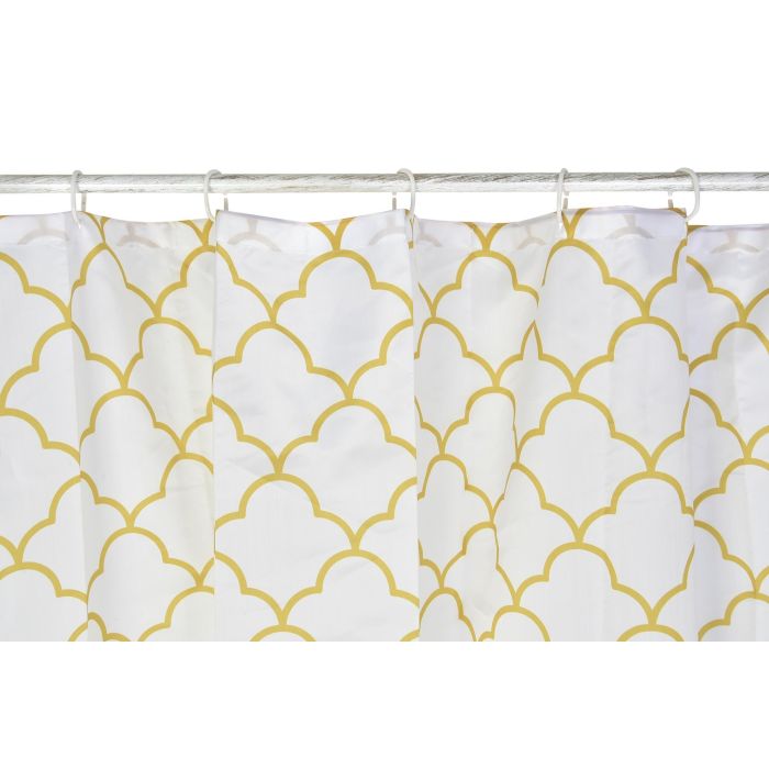 DKD Home Decor Cortina para Hogar Estilo Glam y Diseño Geométrico Blanco Dorado de 180 x 180 cm, Poliéster 90gsm, Pack de 6 Unidades 2 DKD Home Decor Cortina para Hogar Estilo Glam y Diseño Geométrico Blanco Dorado de 180 x 180 cm, Poliéster 90gsm, Pack de 6 Unidades 2