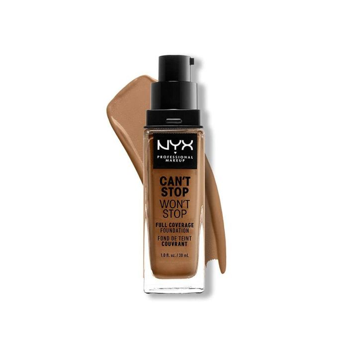 NYX Professional Make Up CAN'T STOP WON'T STOP Base de Maquillaje Fluida Cobertura Total Mate 24H Cruelty Free Tono Warm Honey 30 ml