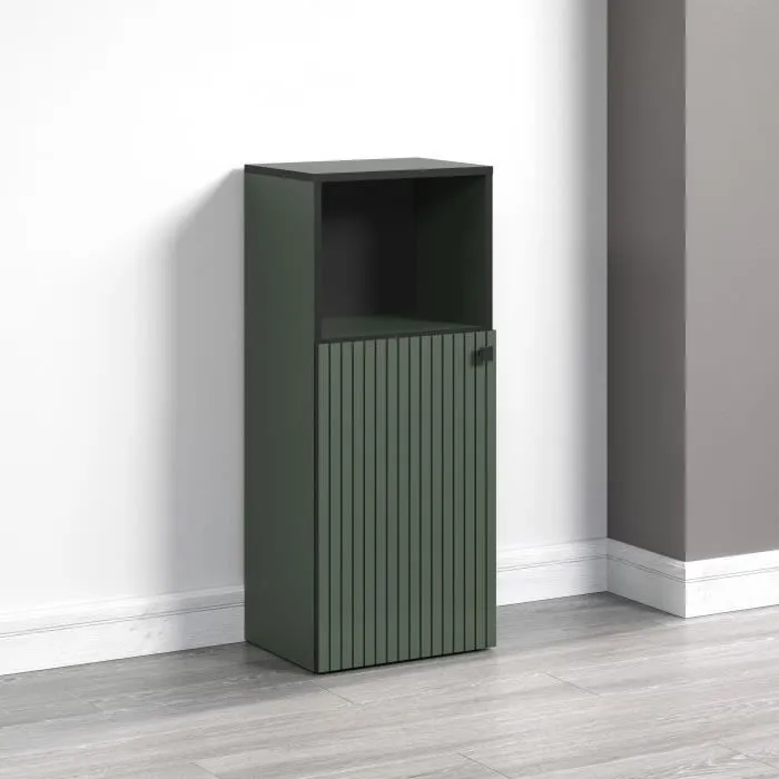 Trendteam Almacenamiento de Baño Verde Salvia y Negro L40 x H95 x D31cm PURE BLISS 1