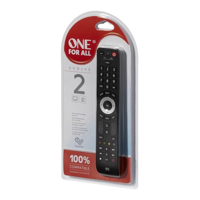 One For All URC7125 Mando Universal para 2 Dispositivos, Compatible Smart TV Evolve 2 2