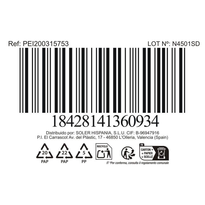 Inde Estropajero 15.2 x 10 cm "Peixe" - Ancho 11.1 cm, Alto 16.2 cm, Largo 16.4 cm (8 Unidades) 1