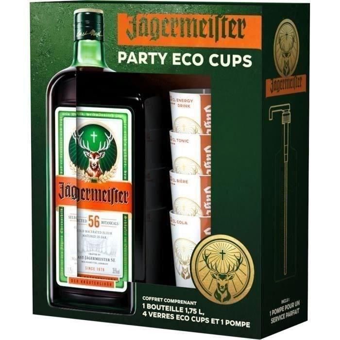 PartyPack Set - Jägermeister Licqueur 35.0% Vol. 175CL + 4 GAJAS ECO-CUP + 1 Bomba PartyPack Set - Jägermeister Licqueur 35.0% Vol. 175CL + 4 GAJAS ECO-CUP + 1 Bomba