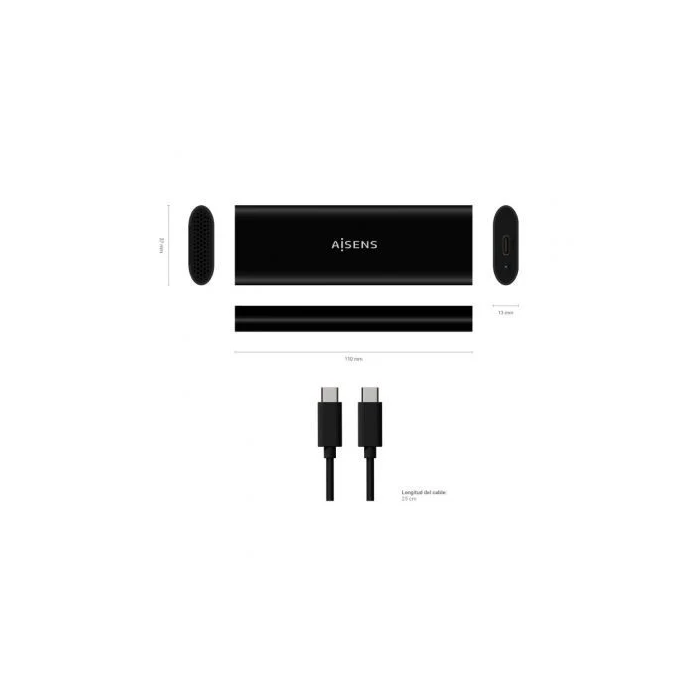 AISENS CAJA EXTERNA M.2 (NGFF) ASM2-014B SATA/NVME A USB3.1 GEN2, NEGRA 4 AISENS CAJA EXTERNA M.2 (NGFF) ASM2-014B SATA/NVME A USB3.1 GEN2, NEGRA 4