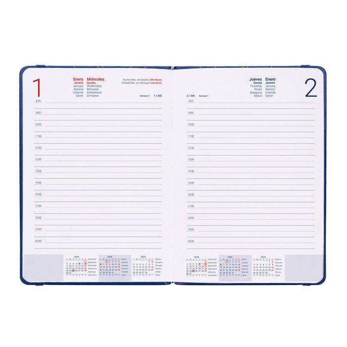 Agenda Encuadernada Liderpapel Efira A5 2025 Dia Pagina Color Azul Papel 70 gr 6