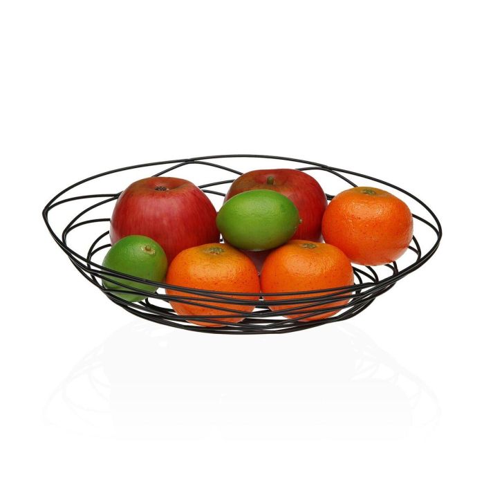 Frutero Oval Negro Versa 23x31x7 cm - Metal (2 Unidades) 1 Frutero Oval Negro Versa 23x31x7 cm - Metal (2 Unidades) 1