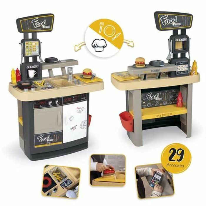 Smoby Food Corner Restaurant - Cocina de Imitación Infantil con Lector CB, 29 Accesorios y Área de Juegos 360º 5 Smoby Food Corner Restaurant - Cocina de Imitación Infantil con Lector CB, 29 Accesorios y Área de Juegos 360º 5