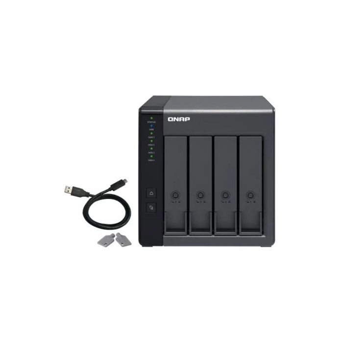 QNAP TR-004 Unidad de Disco Múltiple Negra USB 3.0 4 Bahías RAID