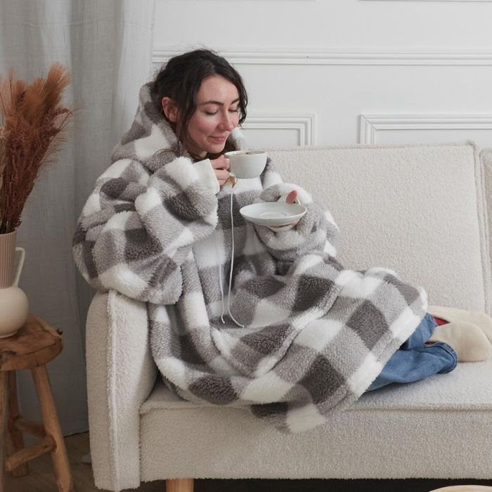 Home Deco Factory Sudadera Con Capucha Cuadros Poliéster 5 Home Deco Factory Sudadera Con Capucha Cuadros Poliéster 5