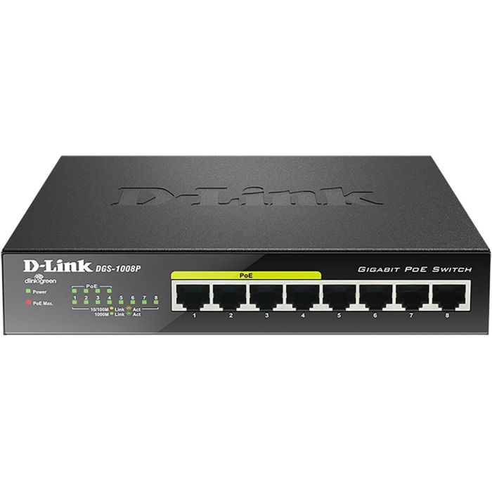 D-Link DGS-1008P/E Switch de Sobremesa 8 Puertos Gigabit Ethernet (4 con Power over Ethernet), Sin Ventilador 0 D-Link DGS-1008P/E Switch de Sobremesa 8 Puertos Gigabit Ethernet (4 con Power over Ethernet), Sin Ventilador 0