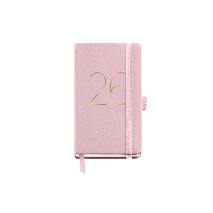 Agenda Anual (2026) Miquelrius Basic Chester Cosida Tapa Simil Piel Con Goma Passport 90X140 D/P Rosa