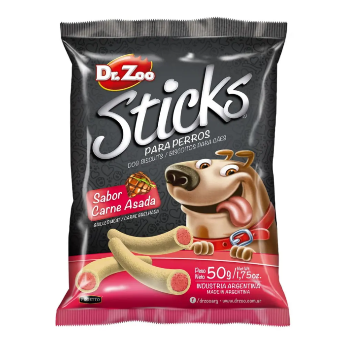 Dr Zoo Perro Sticks Carne Asada 12x50 gr