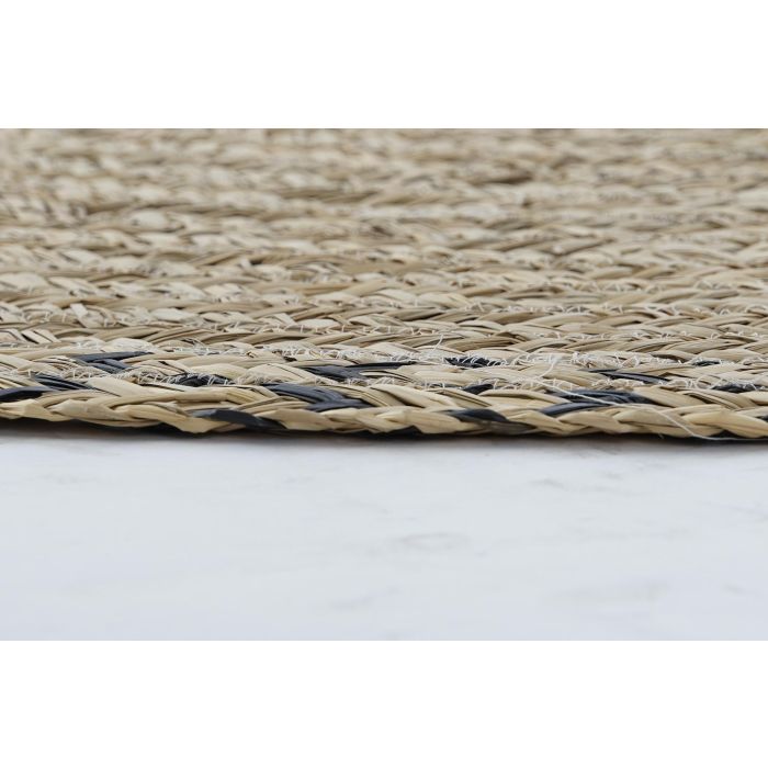 Alfombra DKD Home Decor 140 x 0,5 x 140 cm Natural Poliéster Bicolor Tropical 2