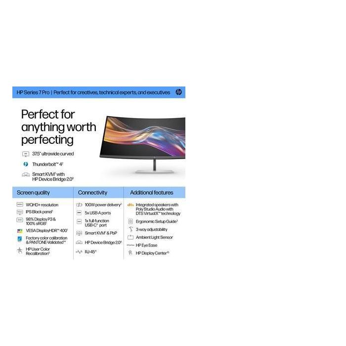 HP Series 7 Pro 37.5 inch WQHD+ Thunderbolt 4 Monitor - 738pu 15 HP Series 7 Pro 37.5 inch WQHD+ Thunderbolt 4 Monitor - 738pu 15