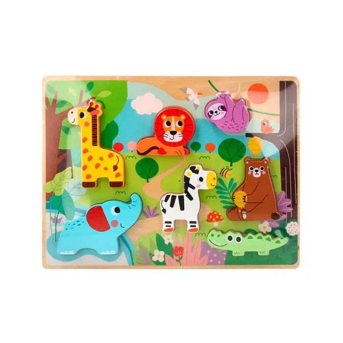 Imaginovo Puzle Infantil Madera 3D Animales +12 Meses 8 Piezas 29,5x22x1,7cm 4