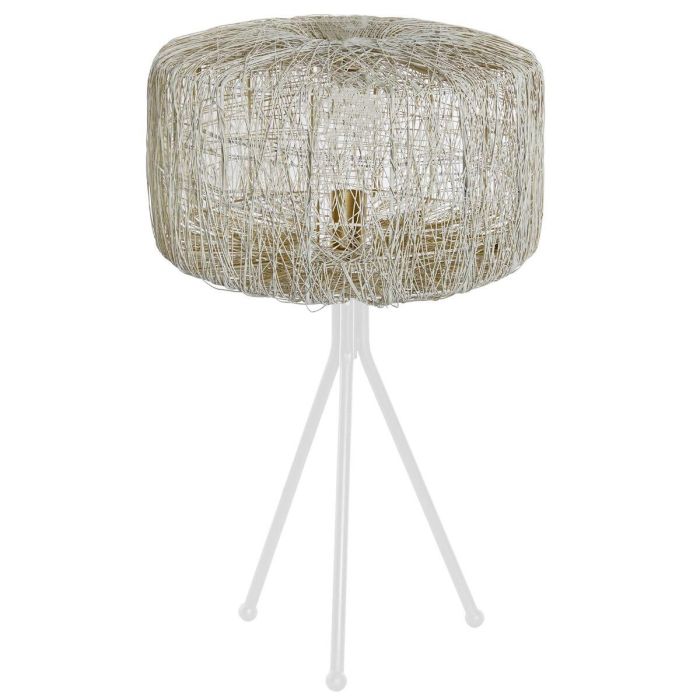 DKD Home Decor Lámpara de Sobremesa Loft Colección Indus Blanco Metal E27 Max 50W - 33x33x50 cm